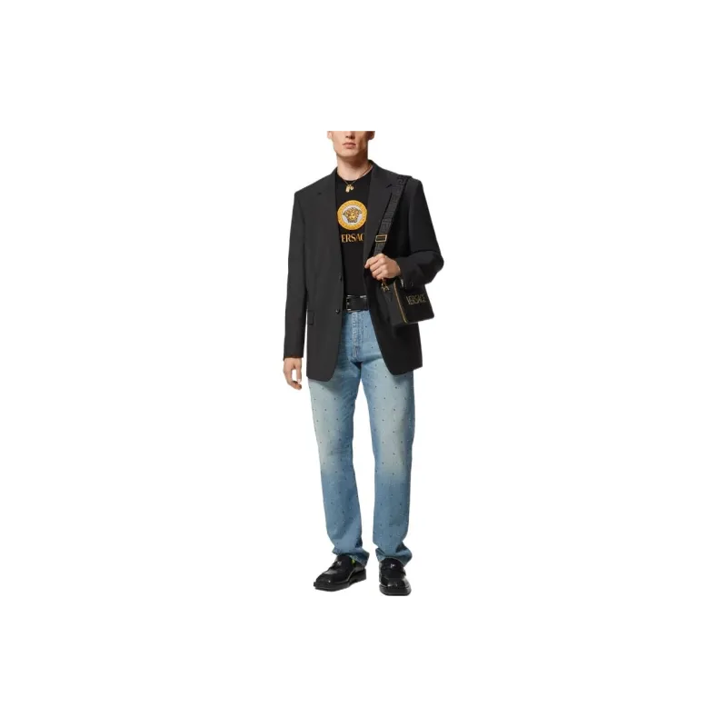 VERSACE Embroidered Medusa Logo T Shirt-2