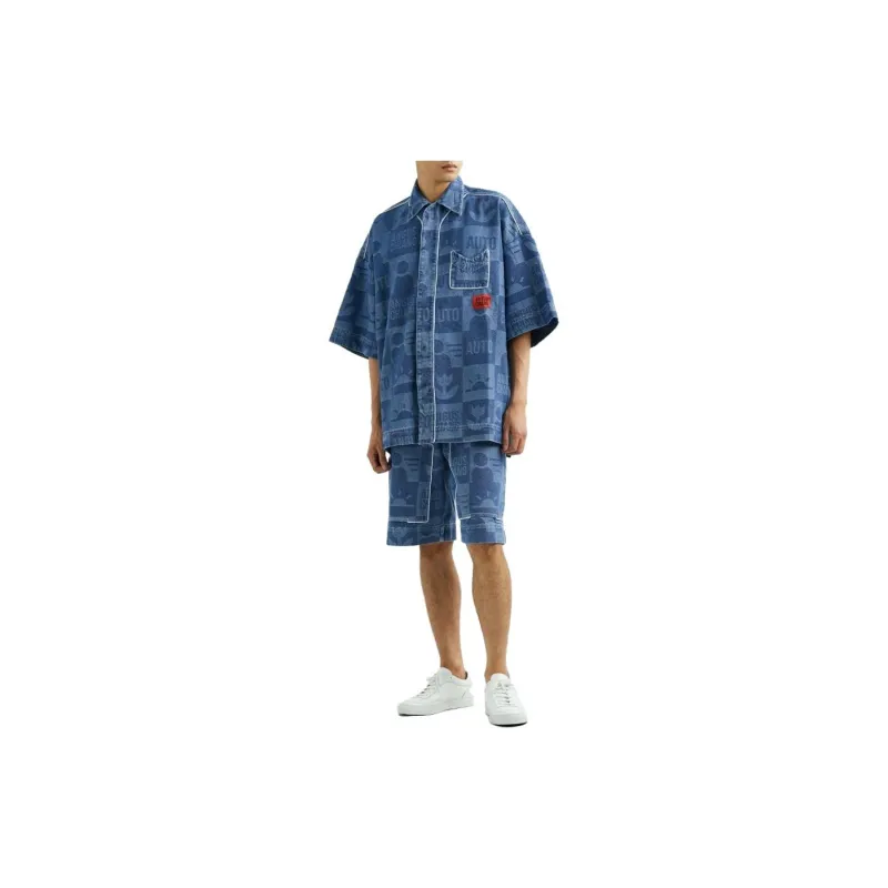 ANGUS CHIANG Denim Shorts Men Blue-1