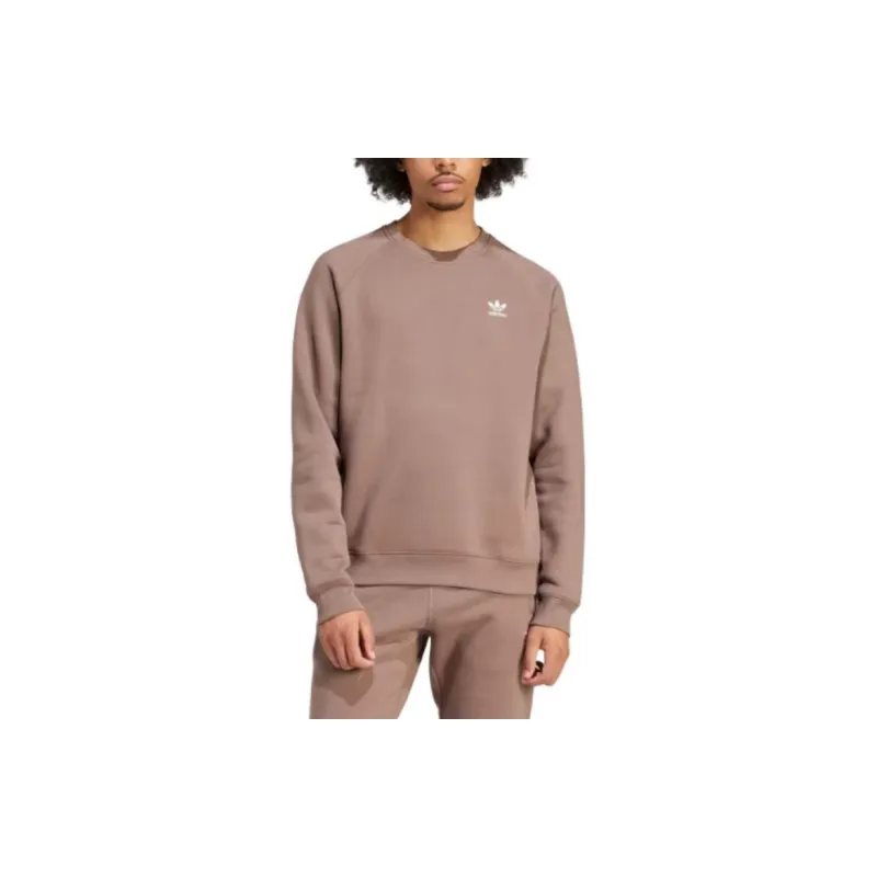 Adidas Originals ESSENTIALS Trefoil Essentials Crewneck Sweatshirt Men's Brown-3