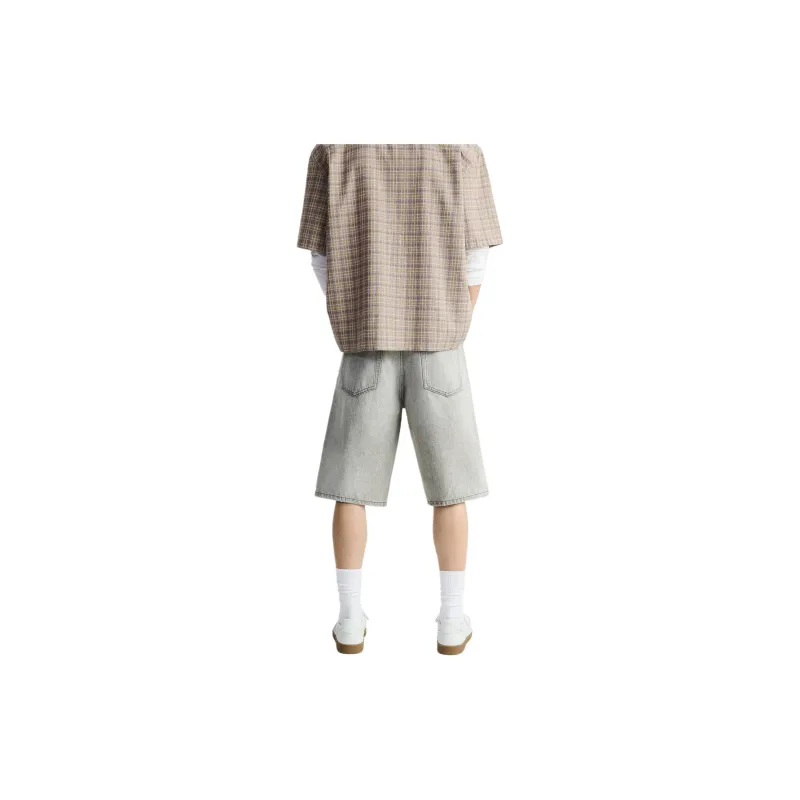 ZARA Denim Shorts Men's Light Gray-4
