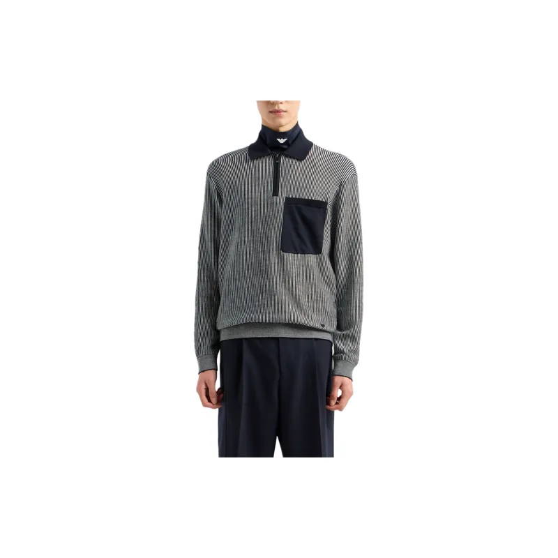 EMPORIO ARMANI Patterned jacquard Polo Shirt-2