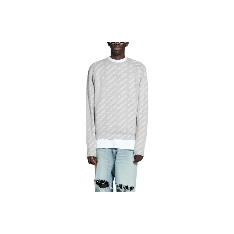 Balenciaga All Over Logo Knit Crewneck-3