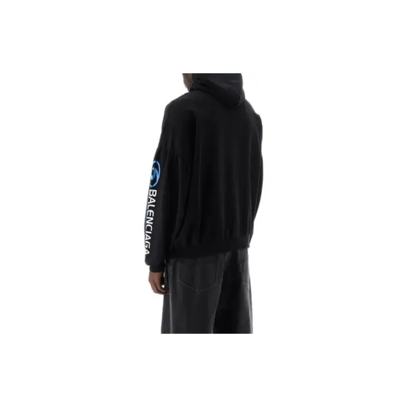 Balenciaga Logo Printed Distressed Hoodie-6