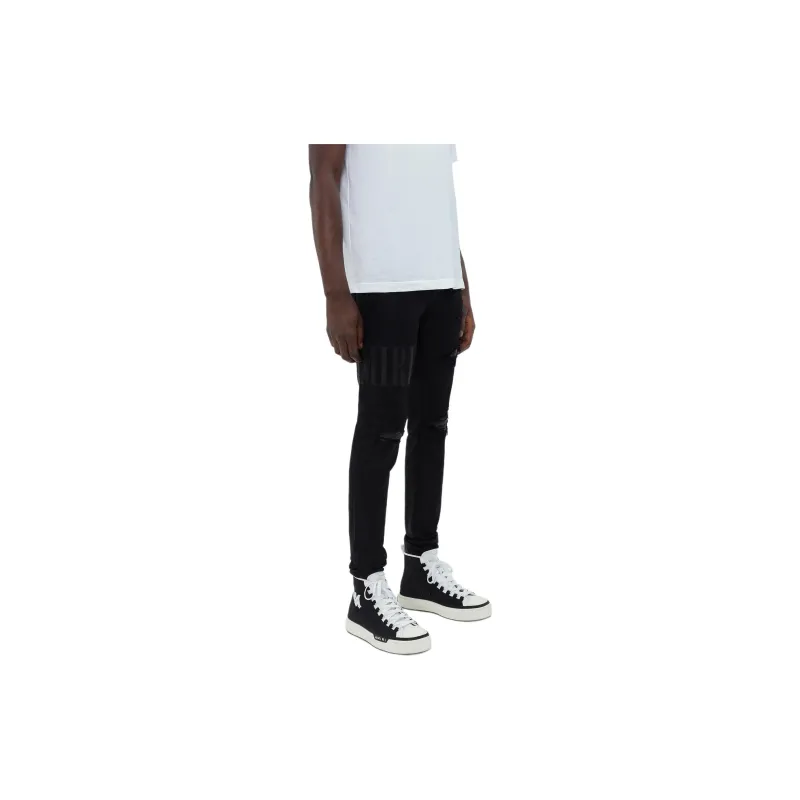 AMIRI Logo embroidered Distressed Slim cut Jeans-2