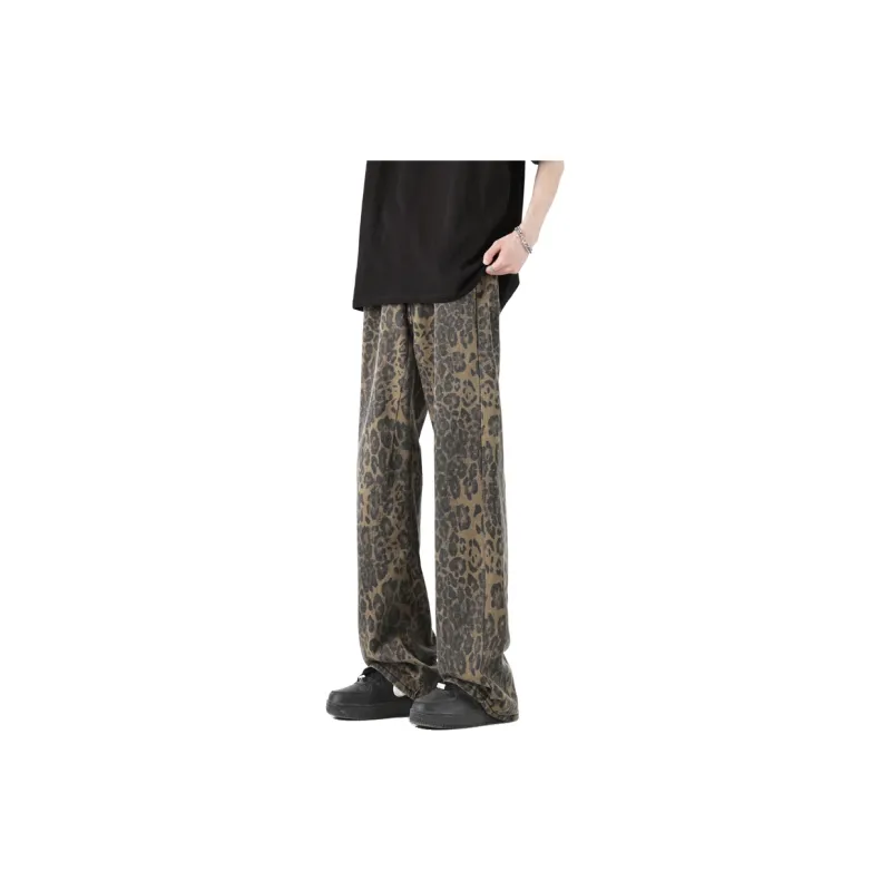 OTKSK Jeans Unisex Leopard Print-8