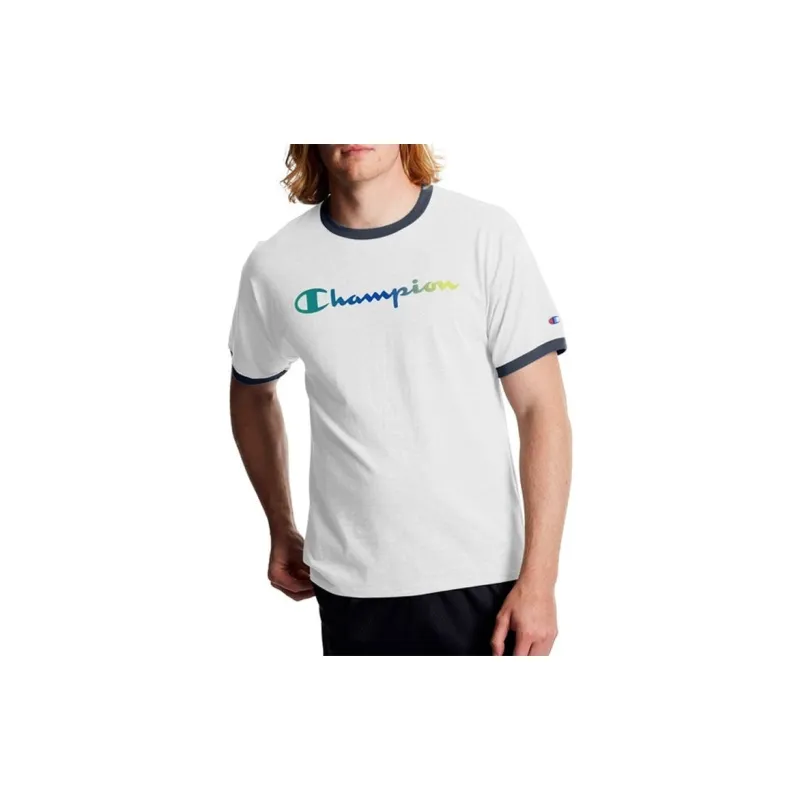 Champion Crew Neck Fitted Straight Short Sleeved T Shirt US Version Unisex White-3