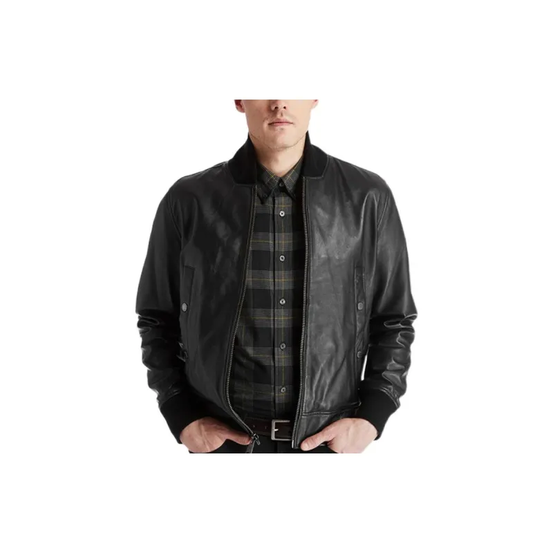 Timberland Leather Jackets Men Black-1