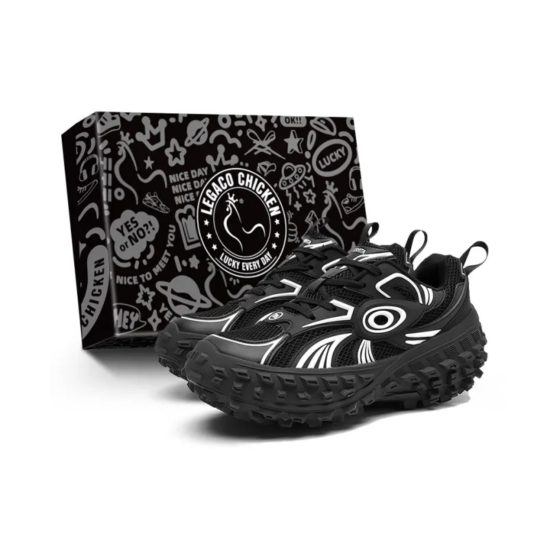 Legaco Chicken Cushioning, Abrasion Resistant, Breathable, Height Increasing Low Top Chunky Sneakers Unisex Box-0