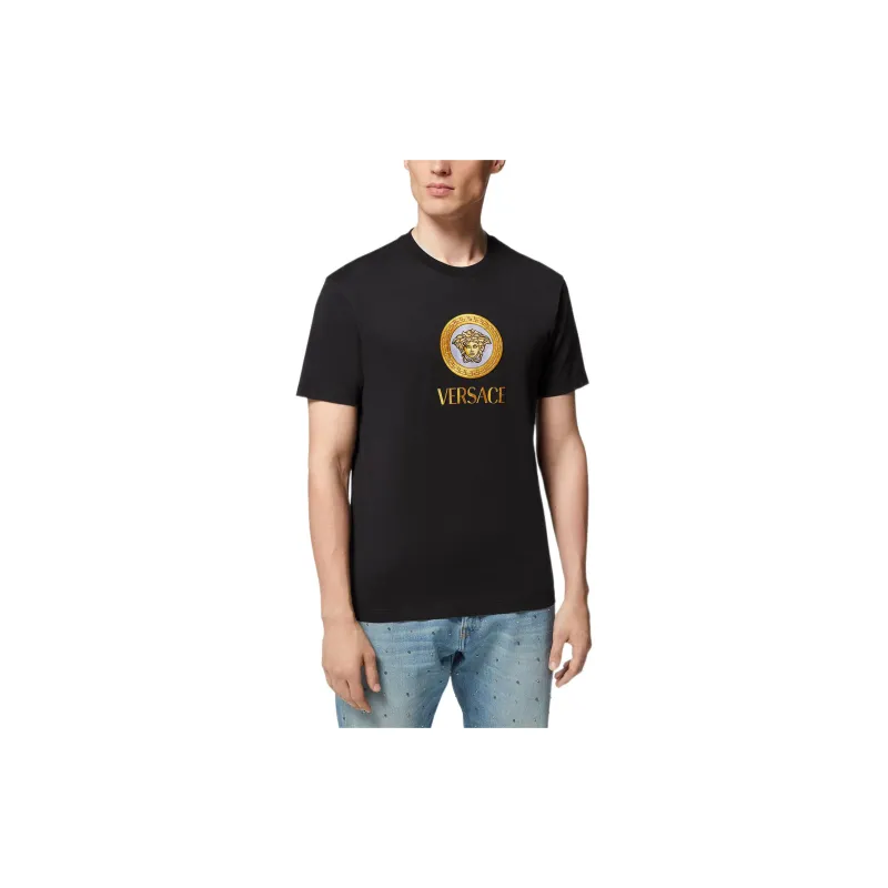 VERSACE Embroidered Medusa Logo T Shirt-4