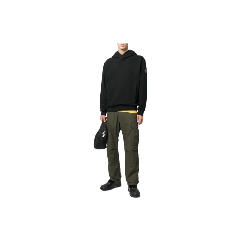 STONE ISLAND FW22 Men's Classic Logo Patch Hoodie Black-1