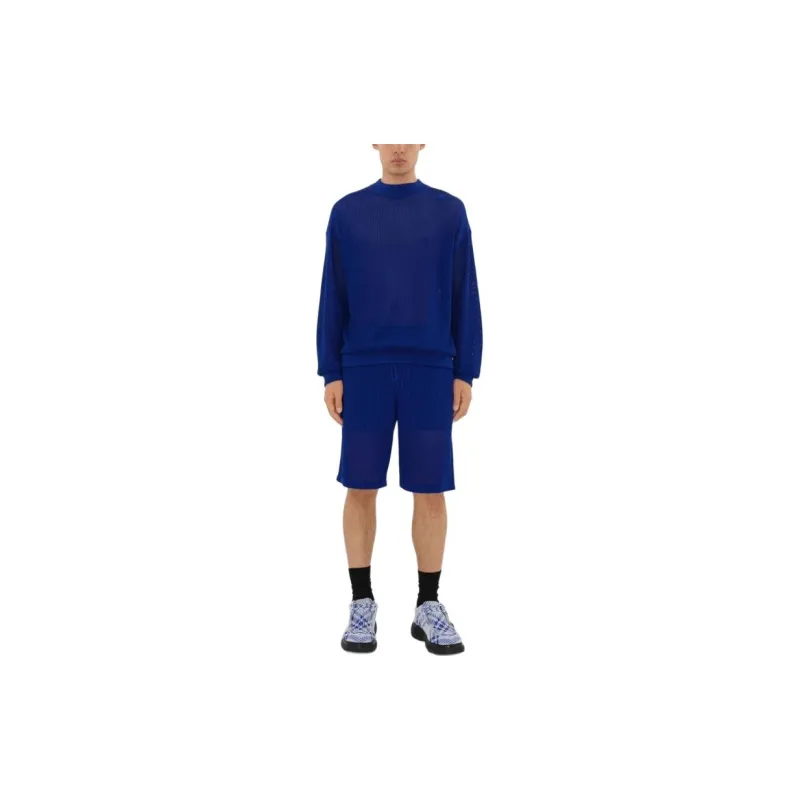 Burberry Silk Cotton Mesh Shorts Casual Shorts Men's Blue-2