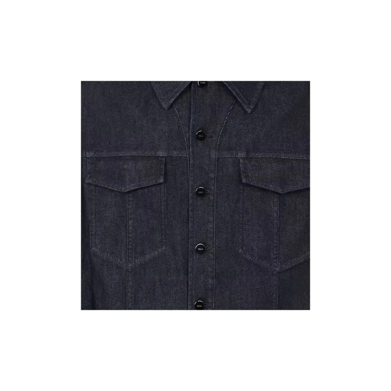 FENDI Logo Monogram Detailed Denim Jacket-2