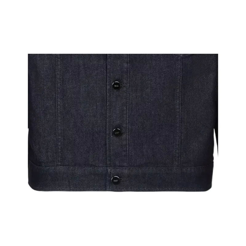 FENDI Logo Monogram Detailed Denim Jacket-4
