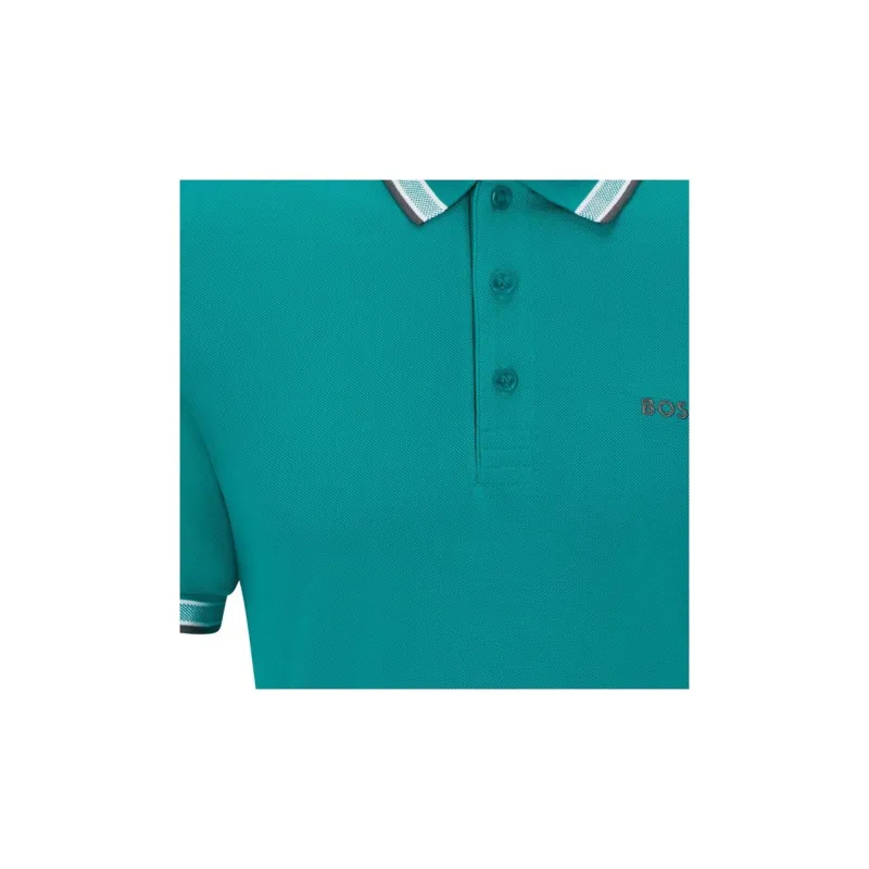 HUGO BOSS Short Sleeved Polo Shirt Men's Turquoise-5