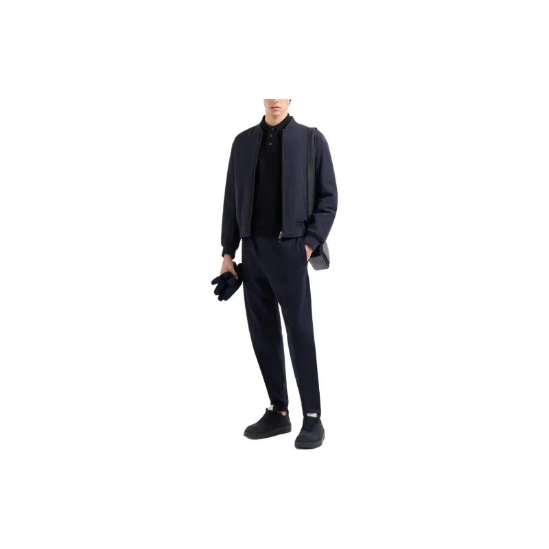 EMPORIO ARMANI Tapered Leg Twill Weave Trousers-3