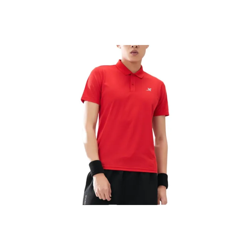 XTEP Comprehensive Training Short Sleeved Polo Shirt Men's Red-2