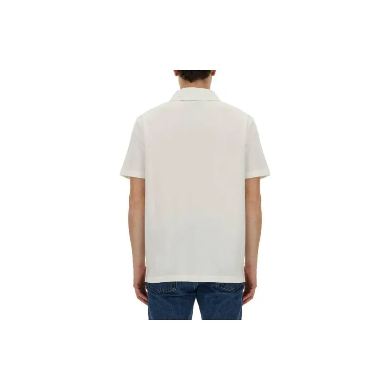 A.P.C . Logo Embroidered Short Sleeved Polo Shirt-4