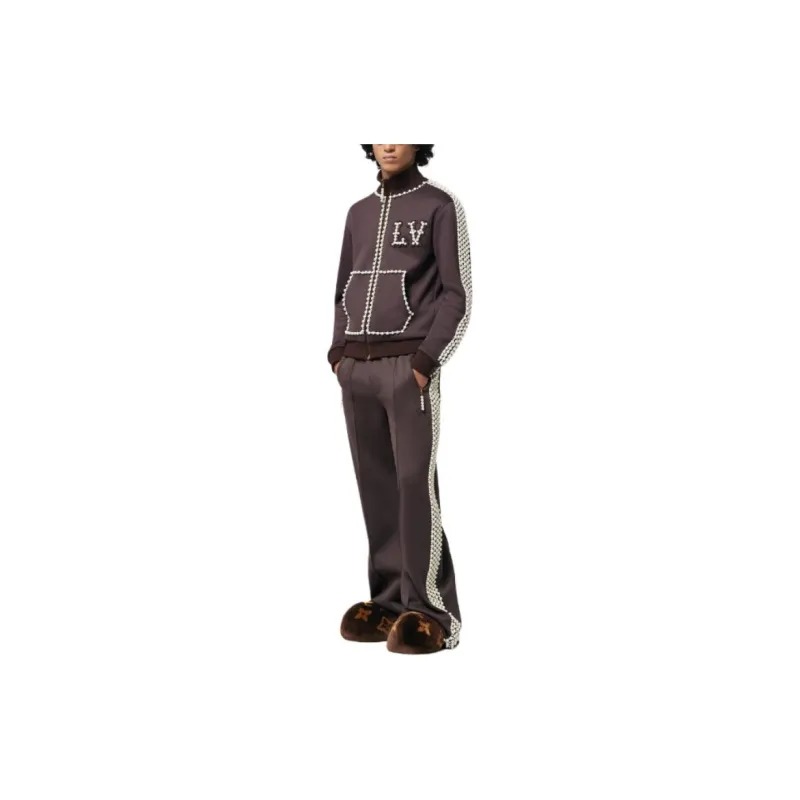 LOUIS VUITTON Technical Cotton Track Top Embellished With Pearls-1