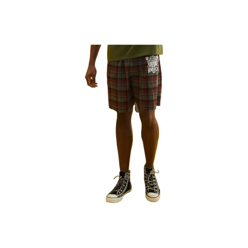 TCH Casual Shorts Men Red Plaid-1