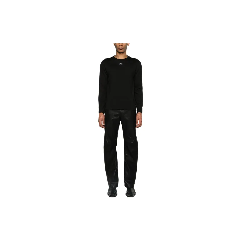 Marine Serre Logo Embroidered Long Sleeved T Shirt-1