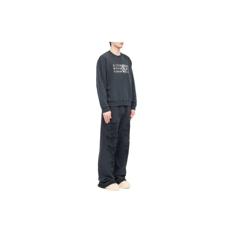 MM6 Maison Margiela Numbers-Printed Crewneck Sweatshirt-3
