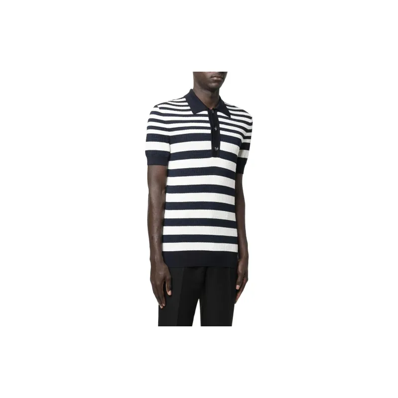 BALMAIN Polo Shirts Men Black/White-2