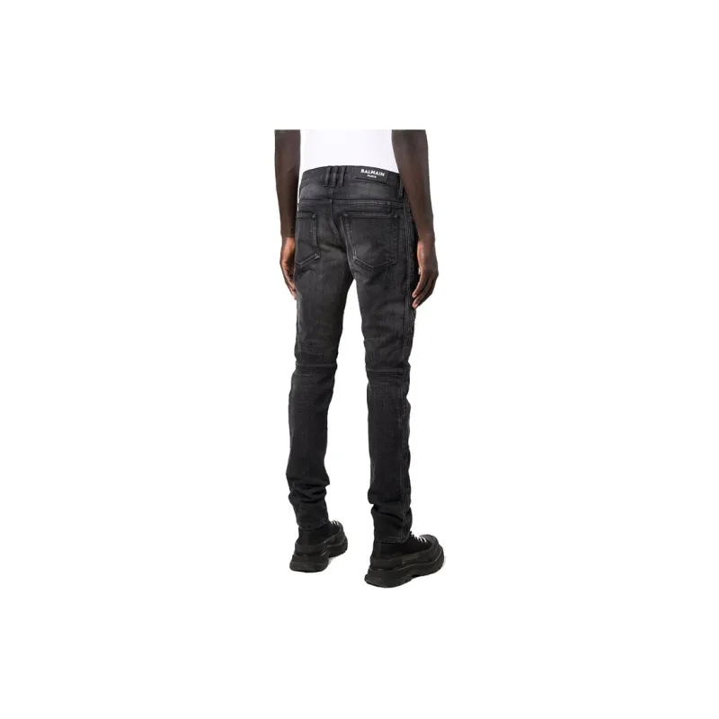 BALMAIN Ribbed Panels Slim fit Jeans-2
