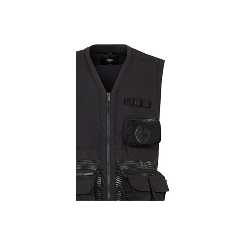 FENDI Vests Men Black-6