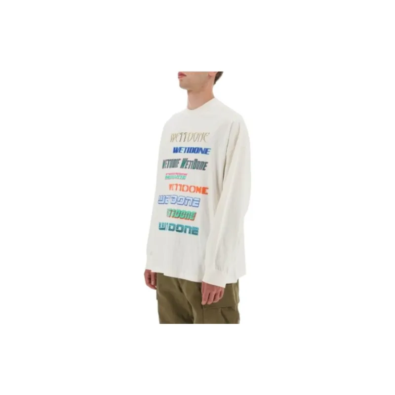 WE11DONE Logo Contrast Letter Crew Neck Sweatshirt-4