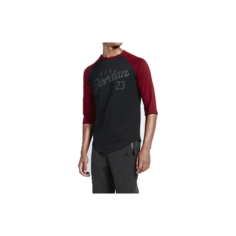 Jordan 23 Raglan T Shirt Men's Black Red-1