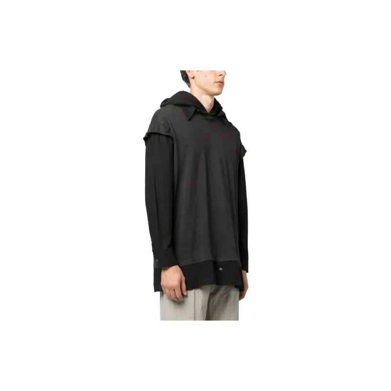MM6 Maison Margiela Long sleeve Layered Hooded T shirt-3