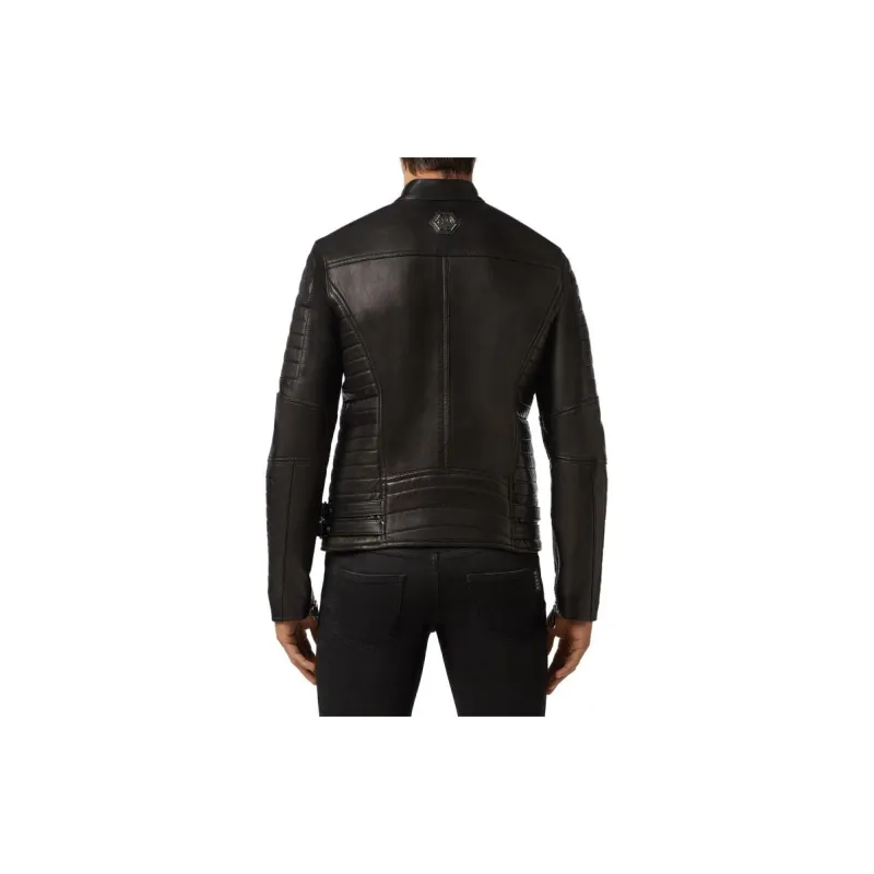 PHILIPP PLEIN SS23 Leather Jacket Men's Black-2