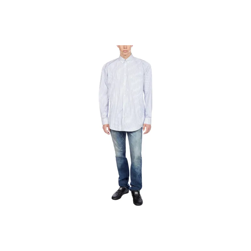 Balenciaga Shirts Men White Blue-1