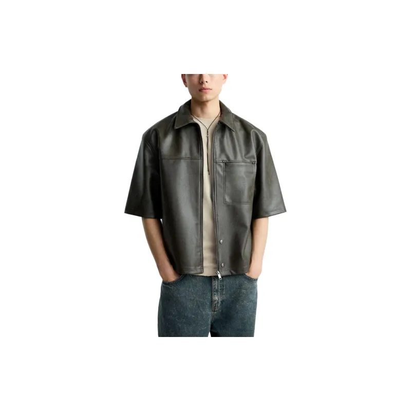 ZARA Jackets Men Khaki-1