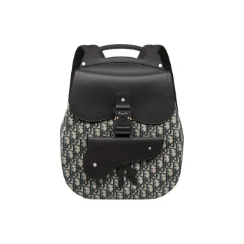 DIOR Gallop Grained Calfskin Backpack Regular Men's Beige & Black