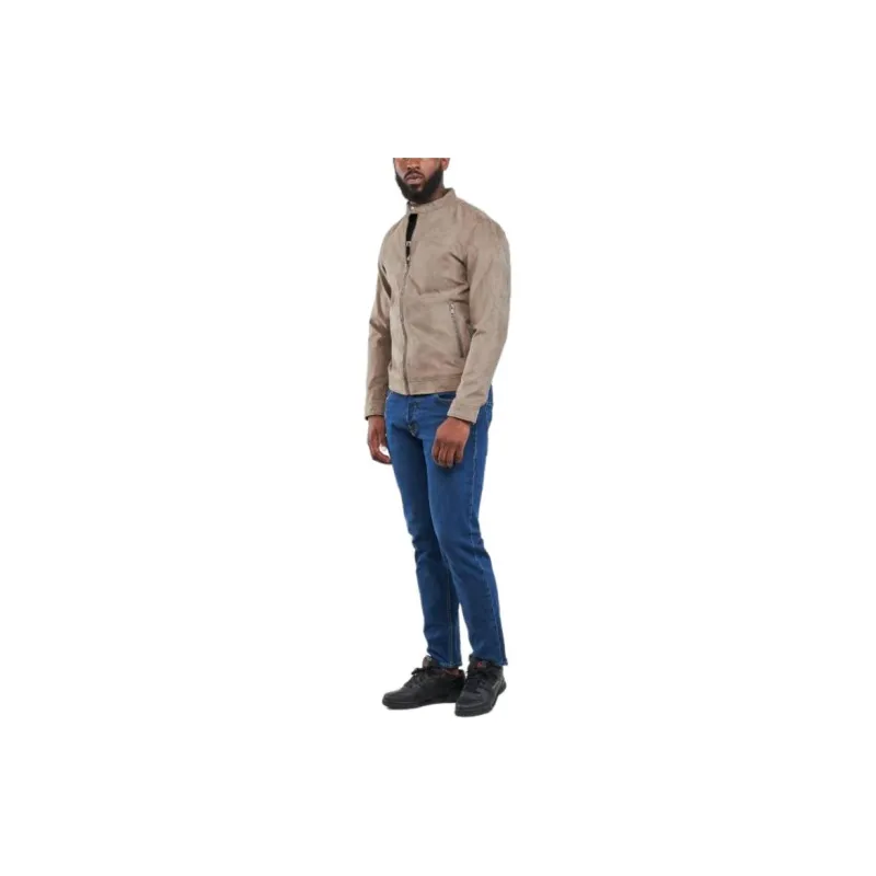 JACK JONES· Faux Leather Jackets Coats Men's Gray-3