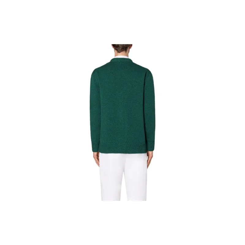 MACKINTOSH Stockholm Dark Green Merino Wool & Cashmere Cardigan Knitwear Men's Dark Green-2