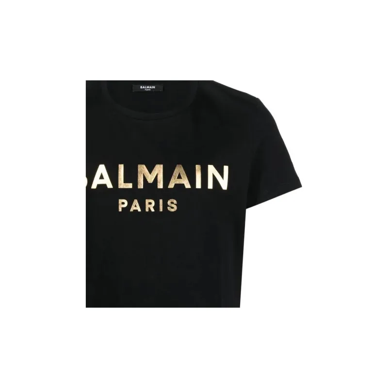 BALMAIN Logo Printed Crewneck T Shirt-5