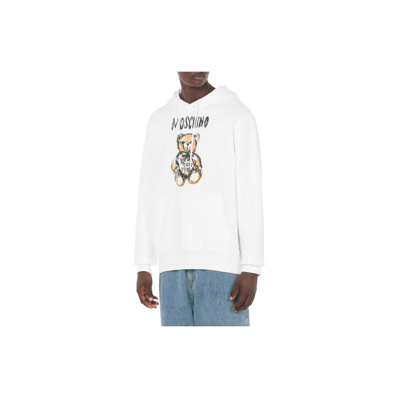 MOSCHINO Teddy Bear Printed Drawstring Hoodie-1