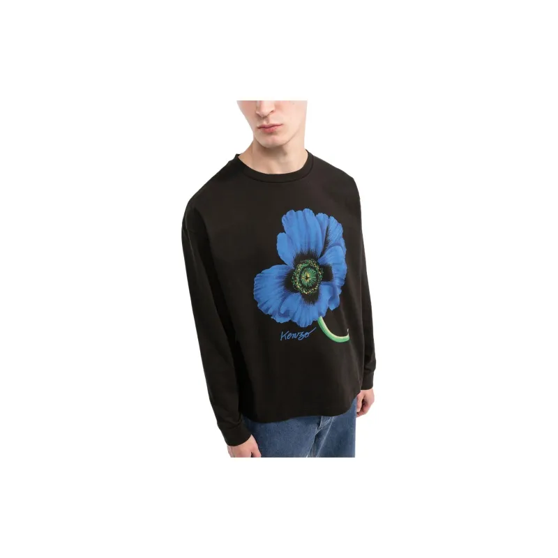 KENZO Poppy Flower Series T Shirts Men Black-4