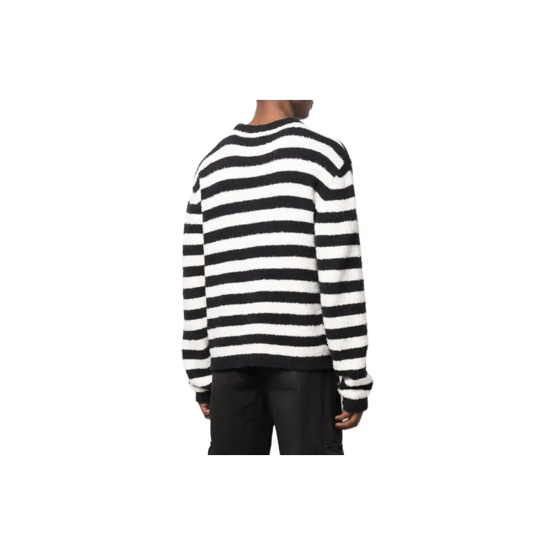 BALMAIN Sweaters Men Black White Stripes-2