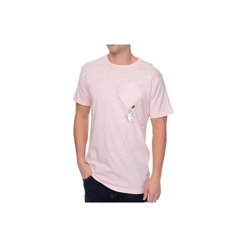 RIPNDIP Crew Neck Fitted Straight Short-Sleeved T-Shirt Unisex Pink-2