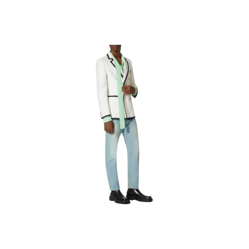 Valentino Logo Patch Mid Rise Jeans-1