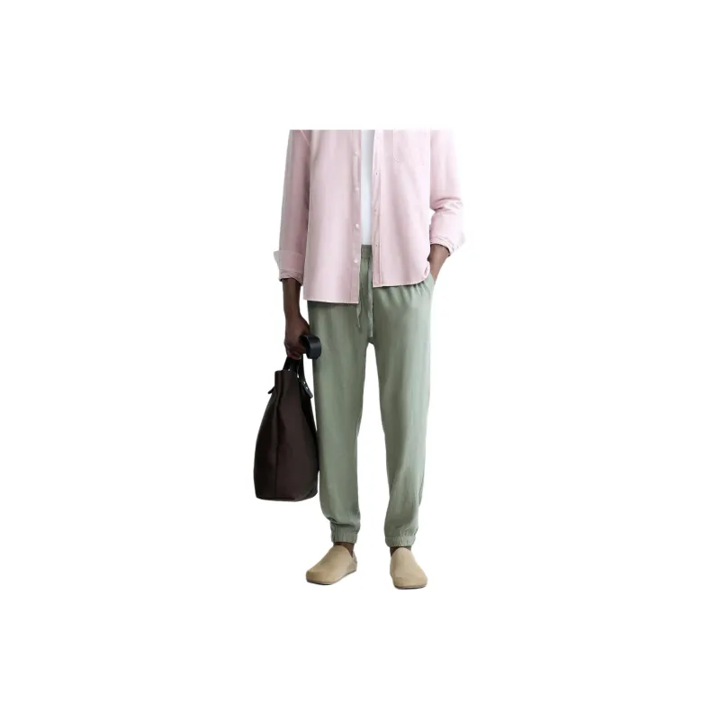 ZARA Casual Pants Men Green-2
