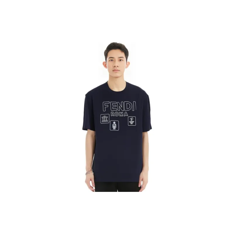 FENDI T Shirts Men Blue-4