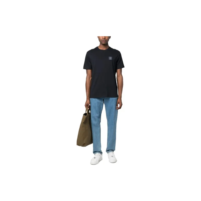 ARMANI EXCHANGE Logo patch Short sleeve Cotton T shirt-1