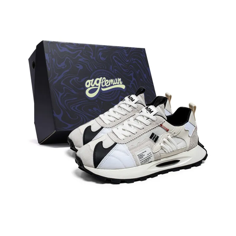 OUGLEMEN Gift Box Set Lightweight And Breathable Low-Top Casual Shoes Men's-6