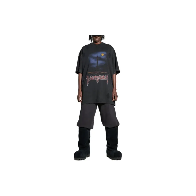 Balenciaga Paris Moon Double Front T Shirt-4