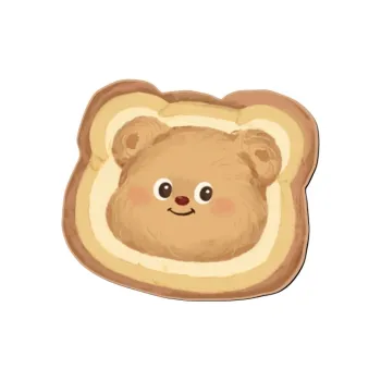 SHIBADU Rubber Cute Toast Bear Small Size Irregular Shape Mouse Pad Cartoon Office Desk Pad Mouse Pads