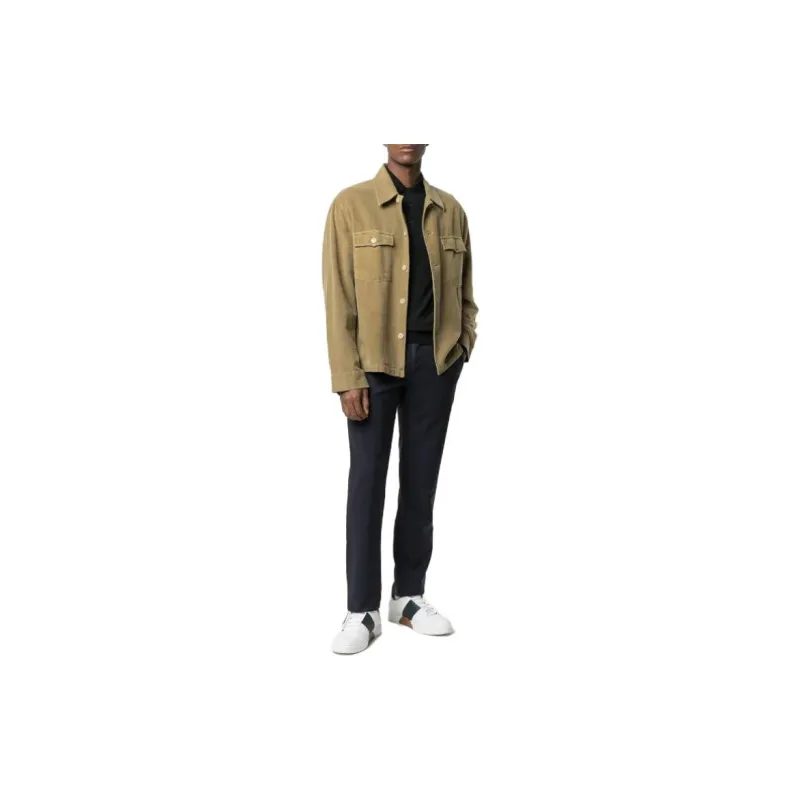 JOHN SMEDLEY Long Sleeved Knitted Polo Shirt-1